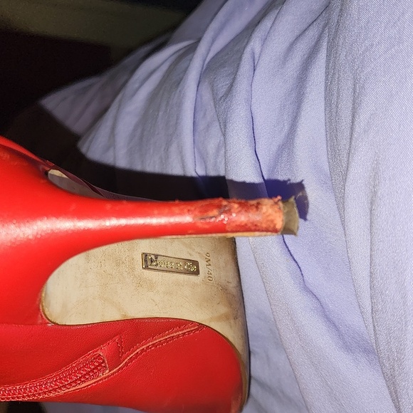 Women Vintage Leather Red Ankle Booties By Louis et Cie Size US 9M/EU 40 - Picture 11 of 11